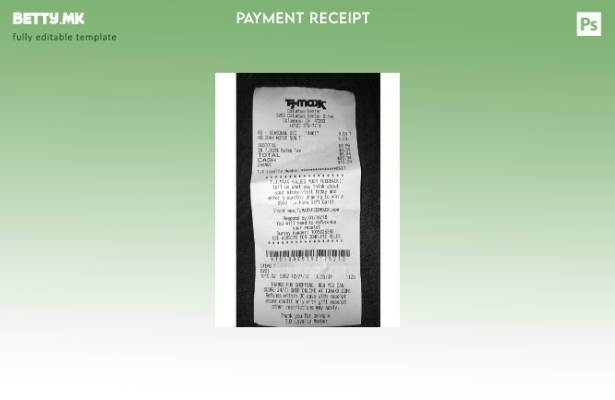 Модерен стил САД Tj Maxx шаблон потврда за плаќање во продавницата